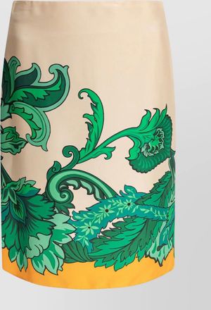Etro silk printed straight skirt
