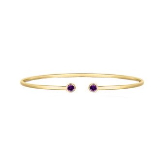 The Lovery Amethyst Open Cuff Bangle
