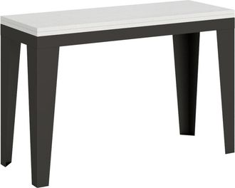 Itamoby Mesa tipo libro 120/200x45/90 cm efecto madera fresno blanco, hierro