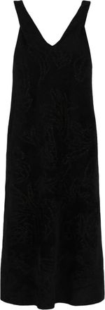 Ferragamo Womens Floral Fil Coup&eacute; Midi Dress In Black