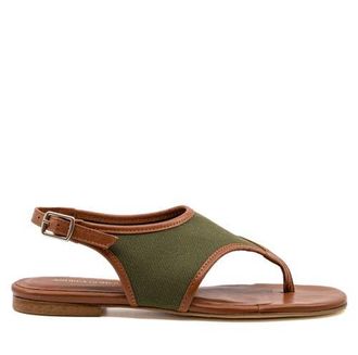 Andrea Gomez Dani Canvas Flat Sandal in Olive at Nordstrom, Size 37.5