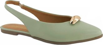 Andrea Womens Pointed Toe Slingback Ballet Flats In Green
