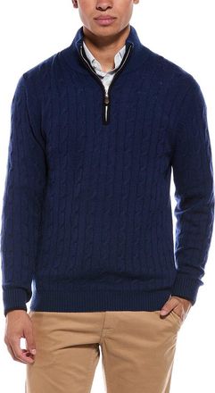 N.Peal N.Peal Albemarle Cable Cashmere 1/2-Zip Sweater