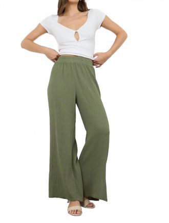 La Made Breezy Gauze Pants In Willow