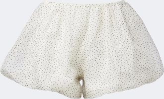 Sir. Shorts de organza de seda con lunares