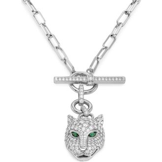 Melinda Maria Jaguar Samantha Link Chain Necklace in Silver-White at Nordstrom
