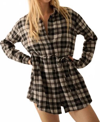 Promesa Hunter Button Down Romper In Multi