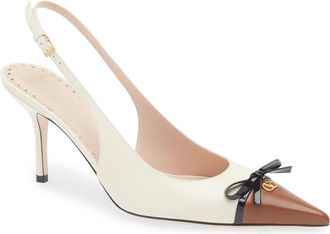 Valentino Garavani Bepointy Slingback Pump in Natural/Tabacco at Nordstrom, Size 7.5Us