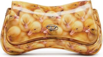Diesel Play-Glossy clutch with print - Clutches - Woman - Yellow