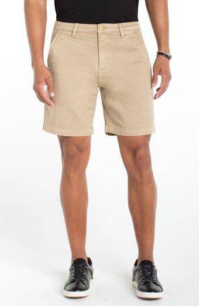 Liverpool L.A. 8-Inch Flat Front Knit Twill Shorts in Khaki at Nordstrom, Size 30