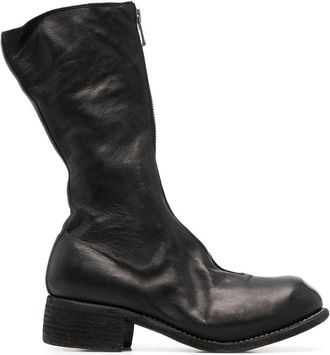 Guidi front-zip 45mm leather boots - women - Horse Leather/Horse Leather/Horse Leather - 36 - Black
