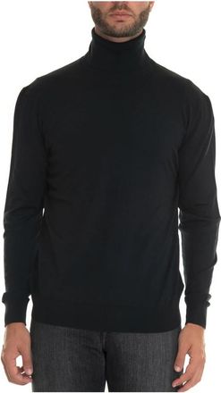Kiton Blauwe Wol Turtleneck Pullover - Heren - Coltruien - Zwart - L - Wol - Truien & Vesten