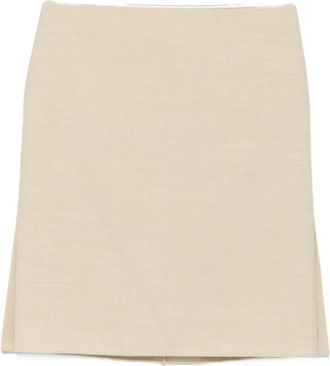 Calvin Klein Lunas Rok - Dames - Korte rokken - Beige - XS - Wol - Rokken