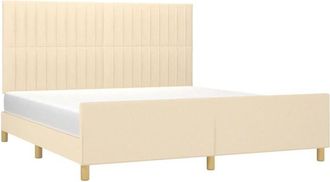 vidaXL Cama Sin Colch&oacute;n Tela Color Crema 180x200 Cm Vidaxl