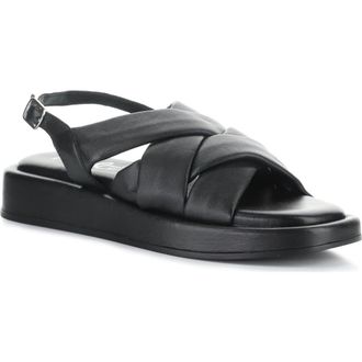 Bos. & Co. Brixin Slingback Platform Wedge Sandal in Black at Nordstrom, Size 10-10.5Us