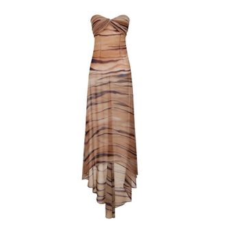 Elisabetta Franchi Gowns, female, Brown, Size: XL Red Carpet Dress