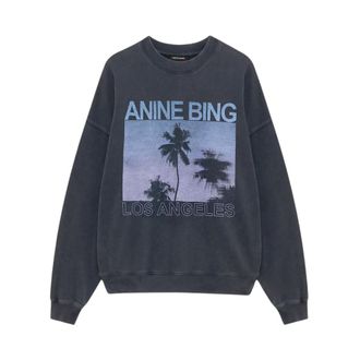 Anine Bing Sweatshirts, female, Gray, Size: 2XS Miles Sweatshirt Palms