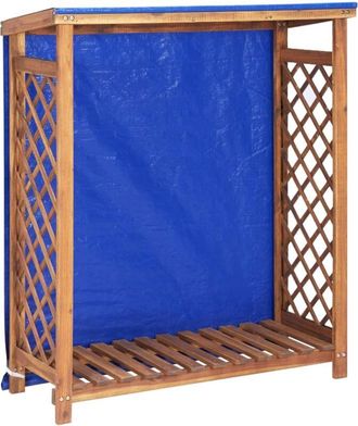 vidaXL Caseta Para Le&ntilde;a Madera Maciza De Acacia 105x38x115 Cm Vidaxl