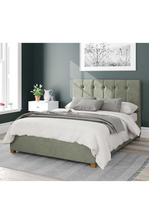 Aspire Home Accents Hepburn Upholstered Ottoman Storage Bed, Plush Velvet Fabric in Duck Egg Blue | Size: King