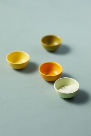 Terrain Ceramic Pinch Bowls, Green Set of 4