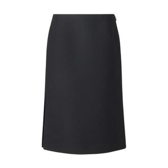 Fendi Midi Pencil Rok - Dames - Midirokken - Zwart - 2XS - Wol - Rokken