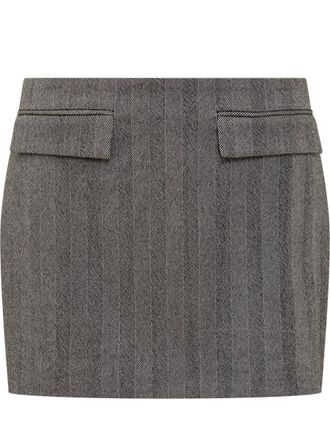 Ferragamo Ferragamo Grey Wool Miniskirt