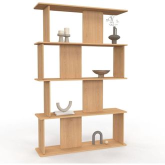 IDMarket Scaffalatura asimmetrica a 4 livelli CAPUCINE con design arrotondato in faggio