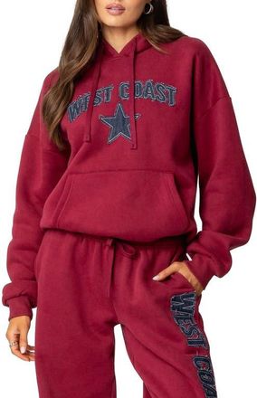 Edikted West Coast Hoodie in Burgundy at Nordstrom, Size X-Large