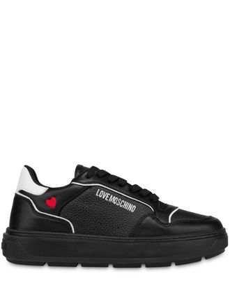 Love Moschino logo-print panelled sneakers - Black