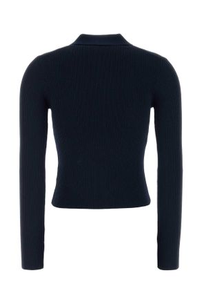 Michael Kors Womens Midnight Blue Stretch Viscose Blend Polo Shirt Midnightblue Recycled Nylon