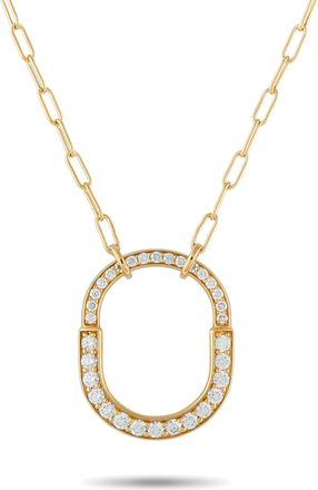 Tiffany & Co. 18K Yellow Gold 1.25ct Diamond Lock Pendant Necklace TI18-051526