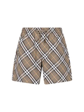 Burberry Pantaloncini Da Mare Check