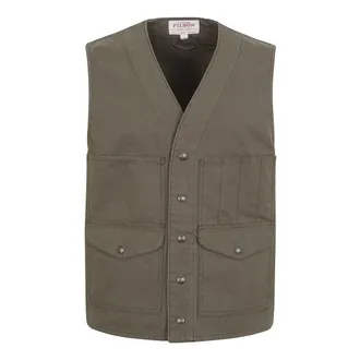 Filson Vests, male, Green, Size: M Button Pocket Cotton Gilet