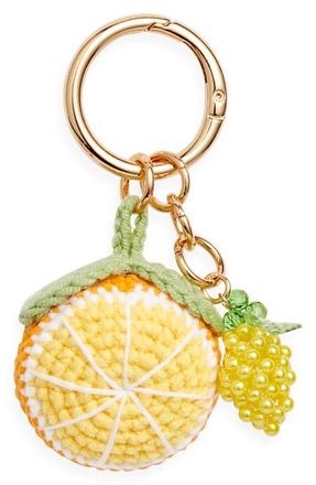 Chelsea28 Orange Crochet Bag Charm in Orange Multi- Gold at Nordstrom