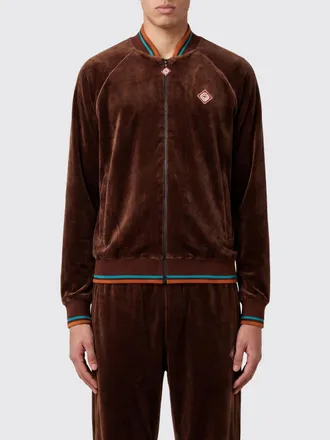 Casablanca Felpa bomber in velluto con zip e logo a contrasto