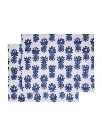 La DoubleJ Placemats Set Of 2 (35X45) Pineapple Blue at Nordstrom