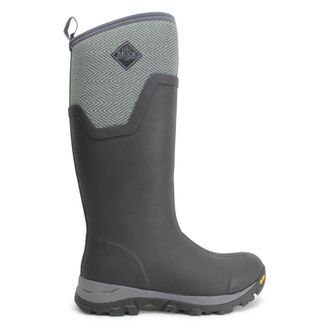 The Original Muck Boot Company Arctic Ice AGAT Tall Synthetic Textile Womens Calf Length Boots - Black Grey Geometric - Size:UK 8