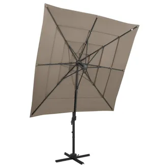 vidaXL Sombrilla De Jard&iacute;n 4 Niveles Palo De Aluminio Taupe 250x250 Cm Vidaxl