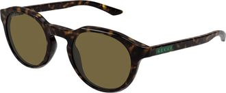 Gucci Sunglasses, unisex, Brown, Size: 48 MM Round Frame Sunglasses
