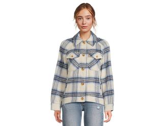 Levi's Wool Shirt Jacket Womens Jacket Blue Plaid : SM, Polyester