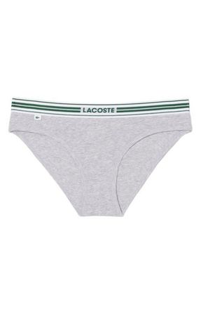 Lacoste Stretch Cotton Bikini Briefs in Silver Chine at Nordstrom, Size Xx-Small