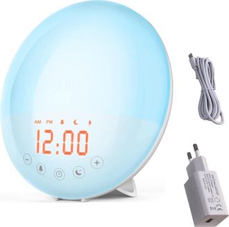 OEM Reloj Despertador Led Inteligente Con Simulaci&oacute;n De Amanecer Y Luz Ambiental Colorida Para Ayudar A Conciliar El Sue&ntilde;o