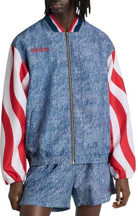adidas Denim Graph Track Jacket in White/dark Blue at Nordstrom, Size Xx-Large