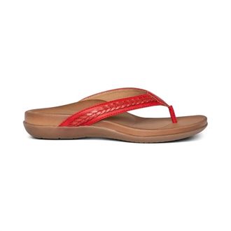 Aetrex Womens Emmy Braided Thong Sandals In Red