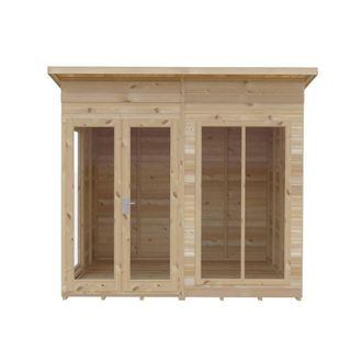 Shires Lela 8x8 Summerhouse - L244.8 x W238 x H227.5 cm in Light Brown