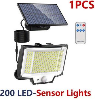 OEM L&aacute;mpara Solar De Exterior Con Sensor De Movimiento - L&aacute;mpara Solar De Pared Con Sensor - Energ&iacute;a Solar - 200 Led
