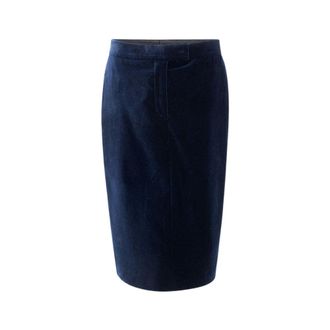 Tom Ford Fluwelen midi-rok - Dames - Rokken - Blauw - Maat: XS Katoen
