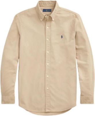 Ralph Lauren Getailleerd Ecru Overhemd - Heren - Casual Overhemden - Beige - XL - Leer - Overhemden
