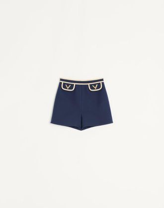 Valentino Shorts In Crepe Couture Donna INDACO/BETULLA 38