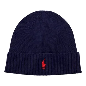 Polo Ralph Lauren Beanies, male, Blue, Size: ONE SIZE Merino Wool Beanie